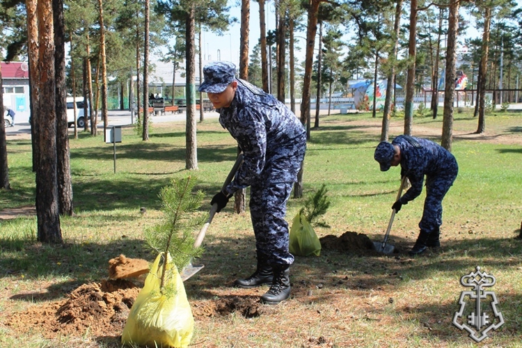 Росгвардейцы Бурятии заложили новую аллею в парке «Юбилейный»